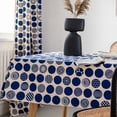 thumbnail image 2 of Blue Polka Dot Tablecloth Geometric Printed Cotton Linen Table Cloth Dust-Proof Washable Table Cover for Kitchen Dining Room (Rectangle140*180cm), 2 of 5