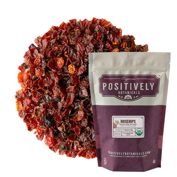Positively Botanicals  Organic Rosehips - Loose Leaf Botanical, 1 lb bag