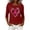 VKOYWKM-ZQR1-Wine, variant on VKOYWKM Women's Breast Cancer Awareness Shirt 3/4 Sleeve Pink Ribbon Graphic Crewneck Soft Casual Support Top