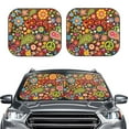 thumbnail image 2 of Balery Hippie Peace Love Parasol para parabrisas de coche de 2 piezas | Parasol plegable para parabrisas delantero de coche para la mayoría de sedanes-Large, 2 of 6