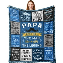 Papa Gifts, Papa Fathers Day/Birthday Gift, Papa Gifts from Grandkids/Grandchildren, Fathers Day/Christmas/Birthday Gifts for Papa/Grandpa/Grandfather, Best Papa Ever Gifts Blanket 50x60in