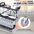thumbnail image 2 of Carrito de servicio utilitario VEVOR, plegable, 165 libras, 3 estantes con ruedas, 2 of 9