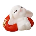 thumbnail image 4 of GUOOL Cartoon Rabbit Statue Small Bunny Figurine Desk Ornament Miniature Sculpture for 2.6cmx3.7cm, 4 of 9
