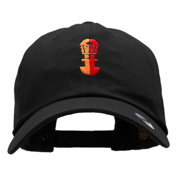 Incan Symbol Embroidered Unstructured Cotton Twill Cap - Black OSFM