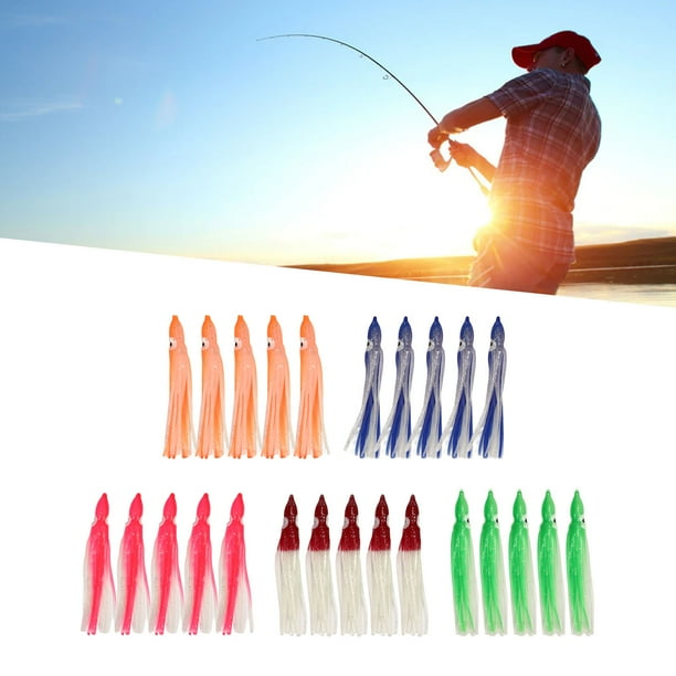 Pesca 25 Uds Señuelo De Pesca Diseño Vívido Material De Silicona Resistente A Las Mordeduras Señuelo De Pesca Luminoso Para Salmón