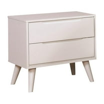 Bowery Hill 2-Drawer Mid-Century Solid Wood/Wood Veneer/MDF Nightstand in White