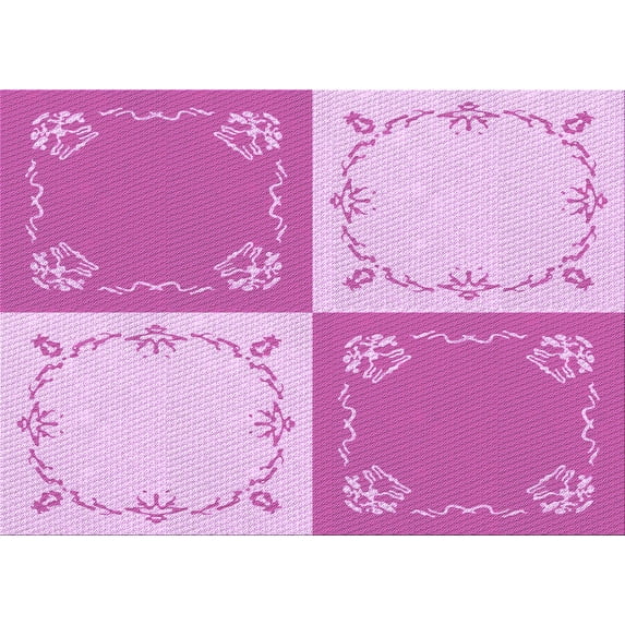 Ahgly Company Indoor Rectangle Patterned Blossom Pink Area Rugs, 3' x 5'