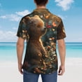 thumbnail image 4 of Balery Sunshine Butterfly Flower Bear Camisas hawaianas de manga corta para hombre, camisas playeras de corte holgado, camisas de vacaciones con botones,Small, 4 of 7