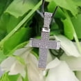 thumbnail image 2 of Men's 2 Ct Round Cut Moissanite Men's Cross Pendant 14K White Gold Plated, 2 of 3