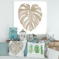 thumbnail image 3 of Designart 'Beige Ivory Pastel Monstera Heart Shaped Tropical Leaf' Traditional Framed Art Print, 3 of 4
