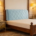 thumbnail image 6 of Thickened Elastic Headboard Protector Cover - Stretchable Soft Padded Bed Guard, Noise Reduction, Dustproof, Easy Install, Machine Washable, Full Wrap Design for Ultimate Protection Blue, 6 of 6