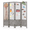 Grey, variant on Grey 4 Panel Gridwall Folding Screen Room Divider, 5' x 4.7' Display Stand