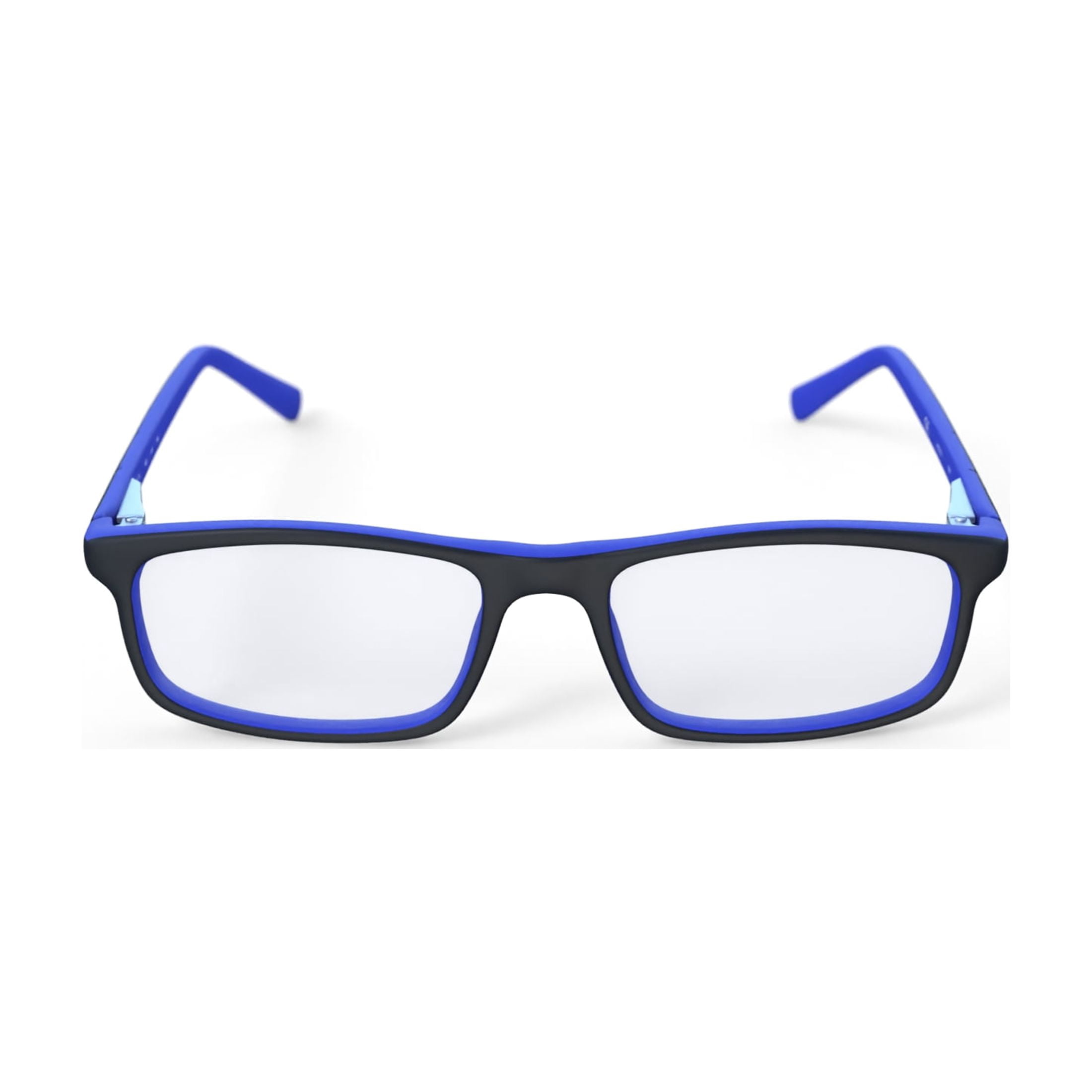 Walmart Youth Rectangular Eyeglass Frames with Case, Matte Black/Matte Blue, 49-16-131