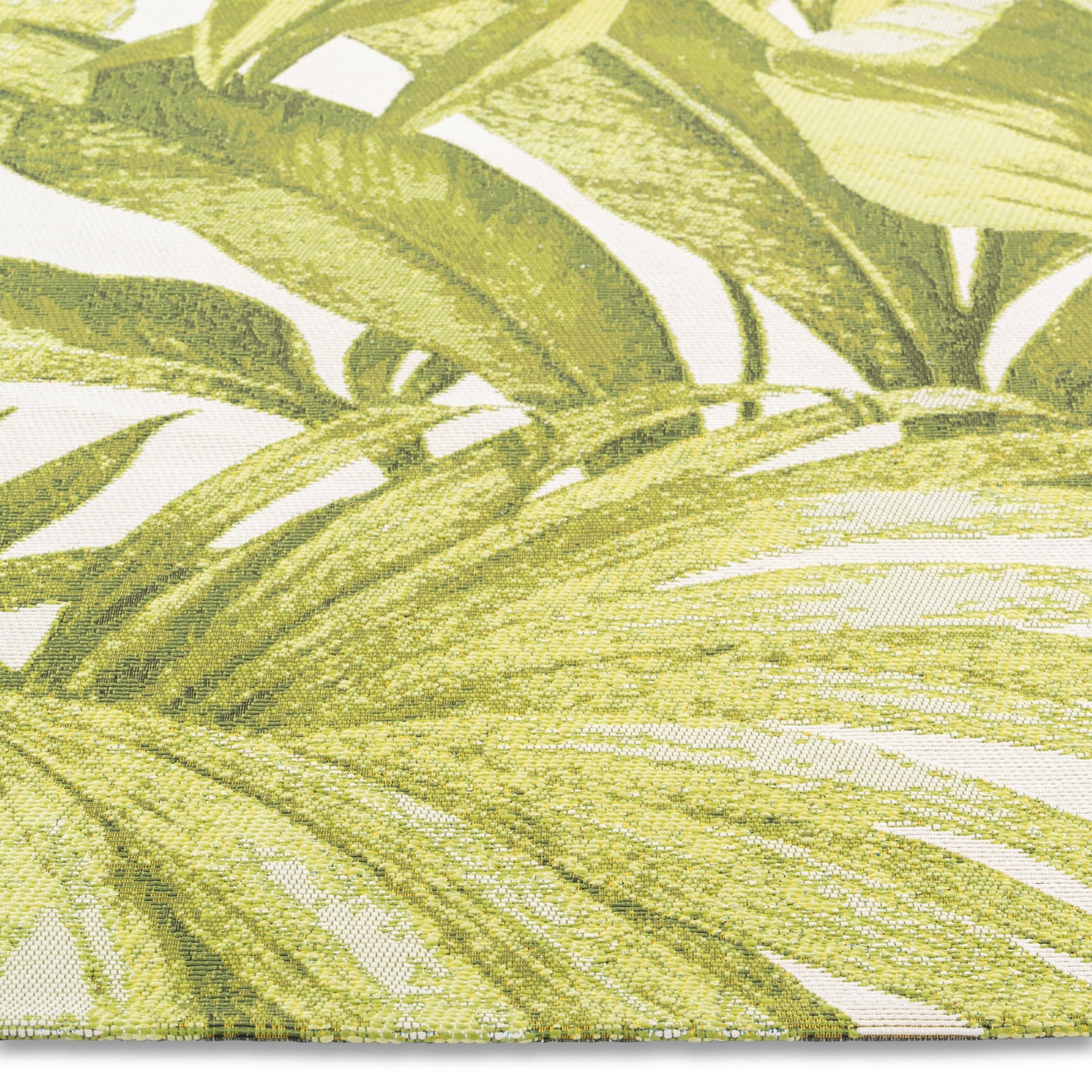 Quick Dry Green Leaves Indoor Outdoor Rug
