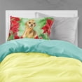 thumbnail image 2 of Chihuahua Poinsettas Fabric Standard Pillowcase, 2 of 2