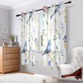 thumbnail image 7 of Sheer Curtains Grommet Drapes Window Treatments Light Filtering for Bedroom Living Room 2 Panels 52" x 63" Watercolor Bluebirds and Wildflowers, 7 of 7