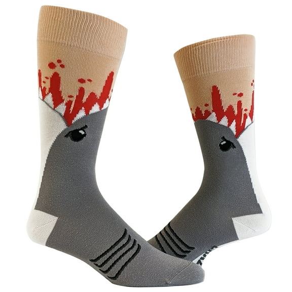 Mens Shark Attack Socks Funny Jaws Funny Sayings Cool Gag Gift Novelty Footware