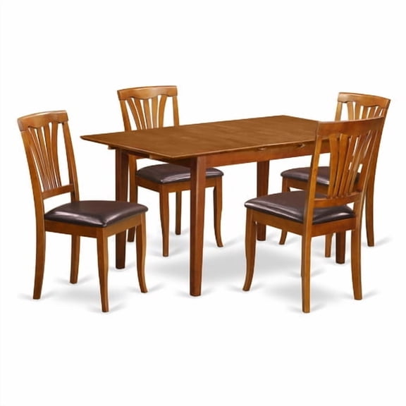 East West Furniture Picasso 5 Piece Lath Back Dining Table Set