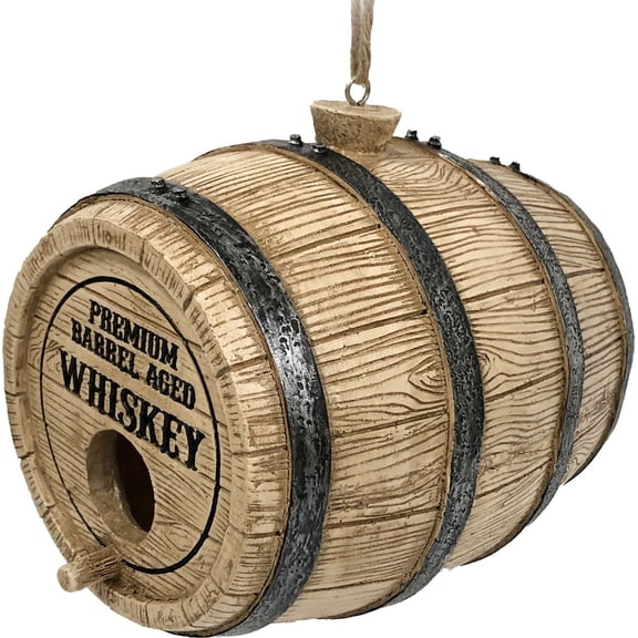 WHISKEY BARREL BIRDHOUSE