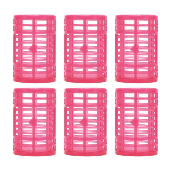 Unique Bargains 6pcs Convenient Heatless Voluminous Hair Roller for Women 2.48"x1.57" Rose Red