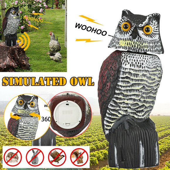 Solar Powered Owl Decoy