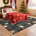 thumbnail image 2 of HOMERRY Xmas Rug Plaid Home Decor Carpet Indoor Modern Washable Non-slip Area Rug for Living Room 9' x 12' Black, 2 of 5