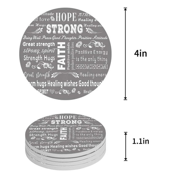 FMSHPON Mandala Pattern Set of 4 Round Coaster for Drinks, Absorbent Ceramic Stone Coasters Cup Mat with Cork Base for Home Kitchen Room Coffee Table Bar Decor