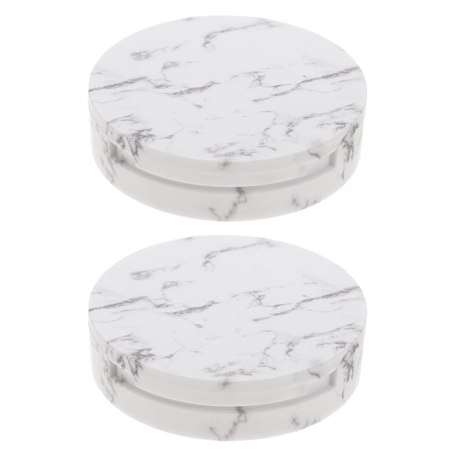 KAKOWELY 2Pcs Pressed Powder Cases Compact Container Makeup Powder Boxes (Assorted Color),2.91"X2.91"X0.73"