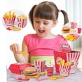 thumbnail image 1 of Children‘s Educational Wooden Hamburger Family Bucket Set Simulation Food Toy, 1 of 6