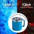 thumbnail image 4 of 12oz Stainless Steel Insulated Coffee Mug with Handle Double Wall Vacuum Travel Mug Tumbler Cup with Sliding Lid Peacock Blue, 4 of 7