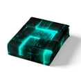 thumbnail image 4 of YST Housse de Couette Noire et Turquoise Simple Moderne Abstrait Ensemble de Literie Simple, Housse de Couette à Carreaux Lumineux 3D Dégradé Grille Ensemble de Lit, Literie Carrée Néon 2 Pcs (Noir Réversible), 4 of 6