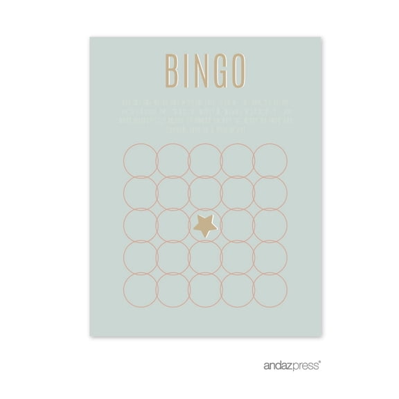 Koyal Wholesale Rustic Pastels Bingo Party Game Activity Cards, 20-Pack