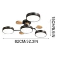 thumbnail image 3 of Ceiling Light Modern Semi Flushs Mount Ceiling Light Nordics Wood Chandelier With Circular Acrylic LED Shade For Living Room Bedroom Dining Room Requires Assemb, 3 of 7