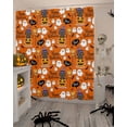 thumbnail image 4 of Happy Halloween Cute Pumpkin Shower Curtain Set ，Waterproof Fabric Shower Curtains Gray Cat Ghost Orange Broom Bat Shower Curtains for Bathroom,Bathroom Decor 36"x72", 4 of 6