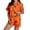AP16-Orange, variant on Halloween Pajamas Women Retro Ghost Pumpkin Print Short Sleeve Button Down Shirts Matching Shorts Set Cute Plus Size Pjs Saffron S
