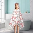 thumbnail image 6 of Pink Baseballs with Bows Pattern Hooded Bath Towel，50"x30" for Ages 3 To 12 Kids, Quick Dry Lightweight Soft Microfiber Hood Beach Towel Cover Up for Kids, 6 of 7