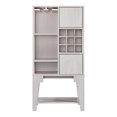 thumbnail image 2 of Furniture of America Morg 24"Width Wood 9-Bottle Wine Cabinet with Doors, White Oak, 2 of 9