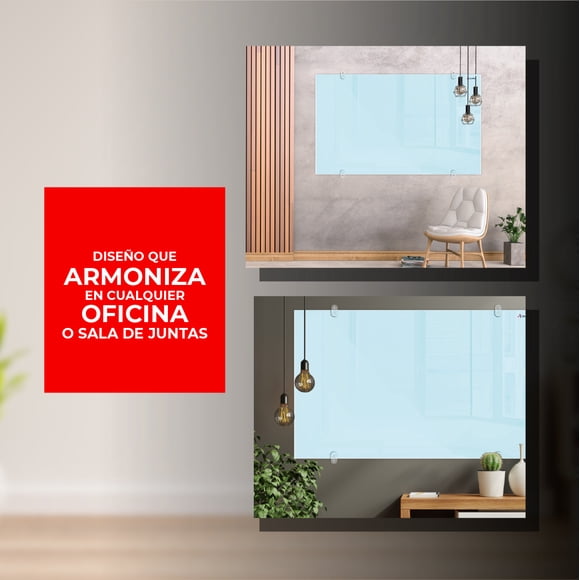 Pizarra Pintarrón Alfra Cristal Satinado 90x150 cm CristSat90X150
