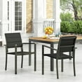 thumbnail image 3 of Modern Outdoor Dining Chairs Set of 2 with Aluminum Frame and Weather Resistant Mesh Seating for Patio, Garden, or Backyard, 3 of 9