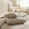 thumbnail image 6 of Oversized Queen Comforter Oatmeal, 3pcs (1 Comforter & 2 Pillowcases) Lightweight Oversized Queen Comforter Sets Bedding Blanket Quilts, 6 of 8