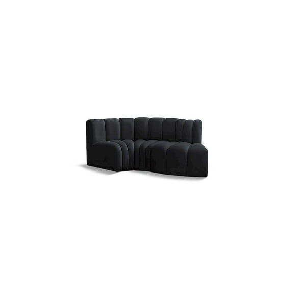 Meridian Furniture Arc Black Velvet Modular Sectional