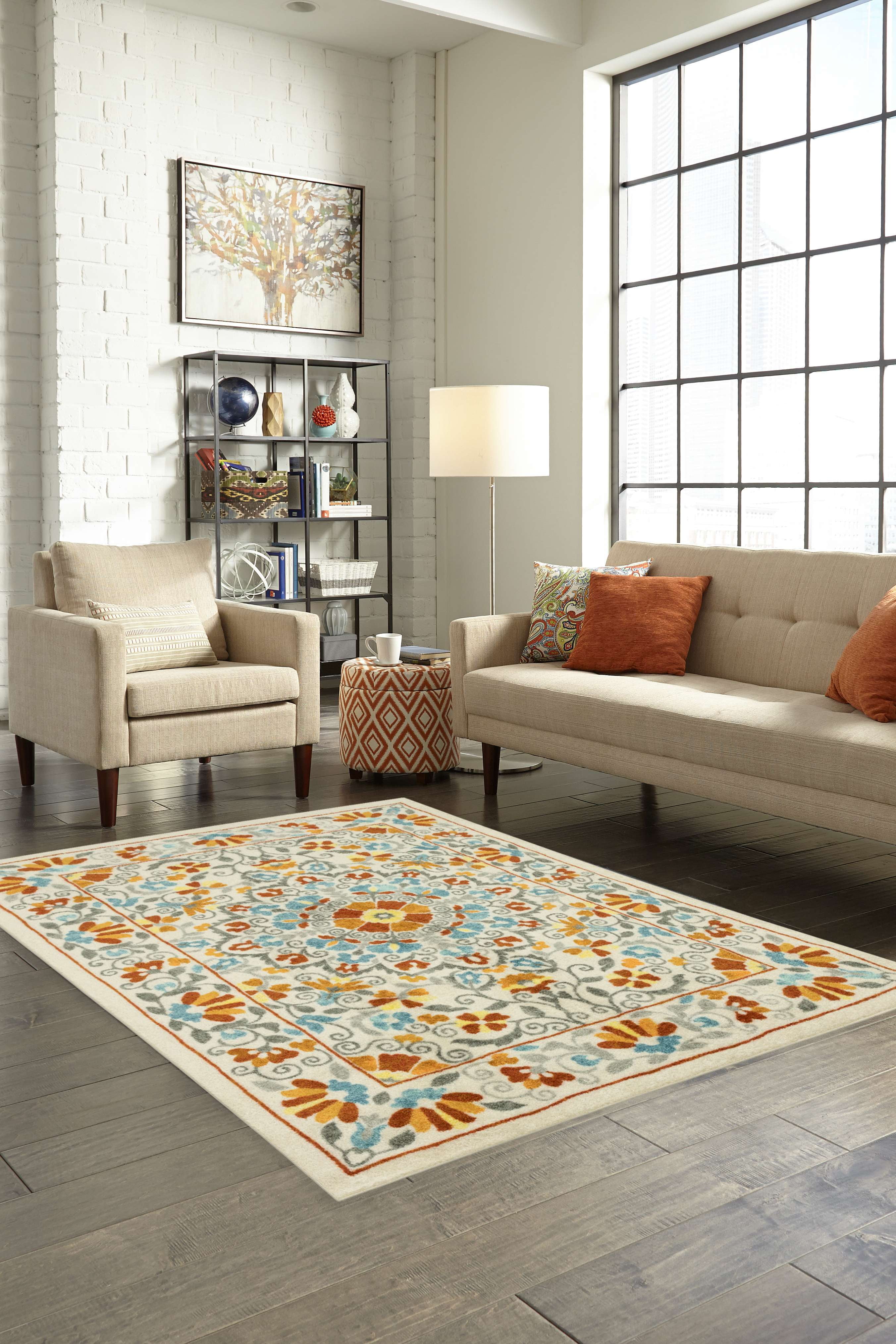 Mainstays Bright Persian Medallion Multicolor Indoor Area Rug, 7'x10'