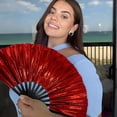 thumbnail image 7 of Boots On The Ground Hand Fan, Large Rave Folding Hand Fan for Men/Women, Holographic Folding Fan, Holographic Folding Popping Line Dance Fan, Handheld Clacking Fans, 7 of 7