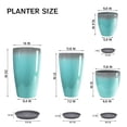 thumbnail image 4 of FIASON 4 Pack Large Plastic 24/21/12/10" H Sky-Blue peckled Tall Planters,Tall Plant Pots for Outdoor Indoor with Shelf Inset,Large Flower Pot with Drainage Holes for Front Porch Patio, 4 of 8