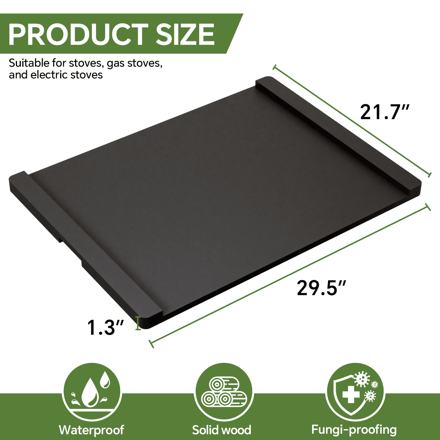 HAIDAIYA Noodle Board Stove Cover, Stove Top Covers for Electric 30"L X 22"W, Stove Top Covers for Gas Burners, Sink Cover for Counter Space, Durable Easy Clean Countertop, Black