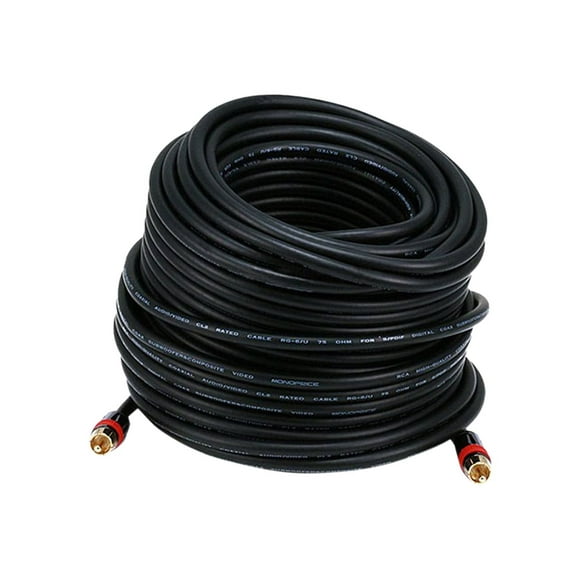 Monoprice - Video / audio cable - RCA male to RCA male - 100 ft - double shielded coaxial - molded