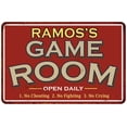 thumbnail image 1 of RAMOS'S Game Room Sign Vintage Look 12 x 18 Matte Finish Metal 112180001370, 1 of 1