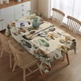 thumbnail image 2 of Brown Mushroom Label Light Pattern Rectangle Tablecloth 60"x84",Waterproof Polyester Rectangle Table Cloth, Wipeable Spillproof Polyester Tablecloth for Dining, Camping, Indoor and Outdoor, 2 of 5