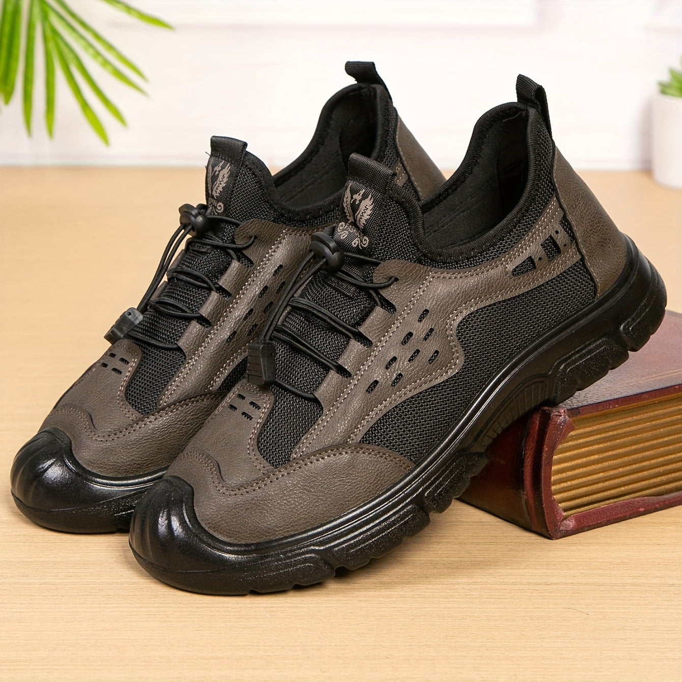 Old Beijing Cloth Shoes for Men, New Style Men's Outdoor Hiking Shoes, with Toe Cap and Anti-Slip Sole, Dad Shoes Breathable Sports Casual Shoes