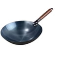 thumbnail image 4 of Sartén Wok Wok Antiadherente Utensilios de Cocina a Gas Cocina General Sartenes Wok Mango de Madera Wok de Hierro 38cm, 4 of 9